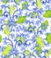 Chinese floral ornament pattern and green ginko leaves.