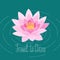 Chinese flower lotus in the pond vector illustration. Design element for travel to China