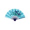 Chinese folding fan with flowers icon flat cartoon vector illustration isolated.