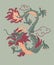 Chinese folklore creature, dragon beast with claws