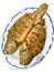 Chinese food - grilled whole fishes on plate