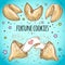 Chinese fortune cookies set. Sketch style vector illustration