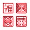 Chinese four blessing sign square stamp