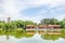 Chinese Garden with 7-storey pagoda,Traditional Chinese pavilion and sheltered walkway beside a lake, Singapore