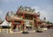 Chinese gate at the entrance of The shrine of the city-god is city pillars the continuation of ancient traditions.