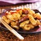 Chinese general tso\'s chicken close up