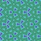 Chinese geometric violet and teal pattern
