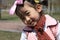 Chinese girl with bowknot