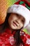 Chinese Girl with santa claus hat