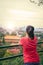 Chinese girl stare at Forbidden City