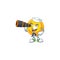 Chinese gold coin cartoon happy Sailor style with binocular
