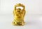 Chinese gold metal good omen statue isolated in white background