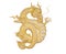 Chinese golden dragon isolated on white with clipping path.