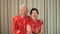 Chinese grandparent couple happy at lunar new year