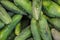 Chinese green papayas at the market