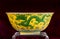 Chinese green and yellow dragon bowl.