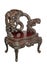 Chinese hardwood armchair with  carved with openwork designs