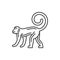 Chinese horoscope sign linear monkey zodiac symbol