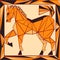 Chinese horoscope stylized stained glass - horse