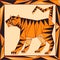 Chinese horoscope stylized stained glass - tiger