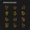 Chinese horoscope thin line icons set: rooster, ox, mouse, dragon, tiger, rabbit, pig, horse, dog, monkey, goat. Modern vector