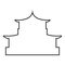 Chinese house silhouette Traditional Asian pagoda Japanese cathedral Facade icon outline black color vector illustration flat