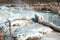 Chinese Hukou Waterfall freezing in winter