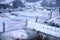 Chinese Hukou Waterfall freezing in winter