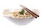 Chinese instant noodle with minced pork bowl isola