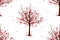 Chinese and Japanese plum blossom tree or plum tree seamless pattern background. Asian springtime floral tree pattern background.