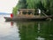 Chinese Junk Boat Paddled Out at Lake