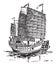 Chinese Junk, vintage illustration