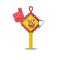 Chinese knot mascot cartoon style holding a Foam finger