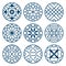 Chinese, korean traditional vector repeat symbols, bathroom decoration set