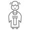 Chinese lady thin line icon, chinese mid autumn festival concept, woman in traditional costume sign on white background