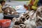 Chinese lamb skull, bones in Xinjiang Uyghur style barbeque