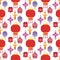 Chinese lantern light paper holiday celebrate asian graphic celebration lamp seamless pattern background vector