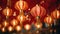 Chinese Lantern New Year Festival with Festive Illuminated Red Lanterns