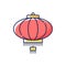 Chinese lantern RGB color icon