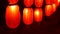 Chinese lanterns. Festive red lights night street Asia. Traditional Festive New Year Decor. Night illumination. Light