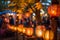 Chinese lanterns glow in the park, mid-autumn day in China 1