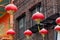 Chinese lanterns hanging in California