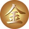 Chinese letter meaning gold for greeting card