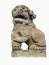 Chinese lion carved out of rock isolated with white background f