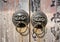 Chinese lion face door knob