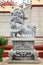 Chinese Lion stone statue in china temple in Thail