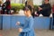 Chinese little girls are playing bubble bubbles
