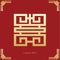 Chinese Longevity symbol. Chinese traditional ornament design. The Chinese text is pronounced Shou and translate Longevity.