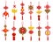 Chinese Lunar New Year red decoration icons