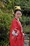 Chinese maiden in ancient Hanfu with delicate silver hairpin on her hair decoration